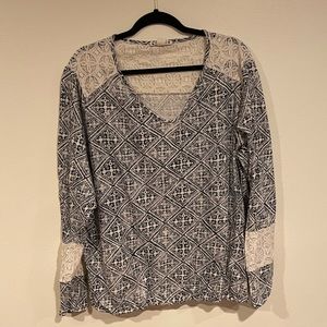 Lace accent on arms and shoulders